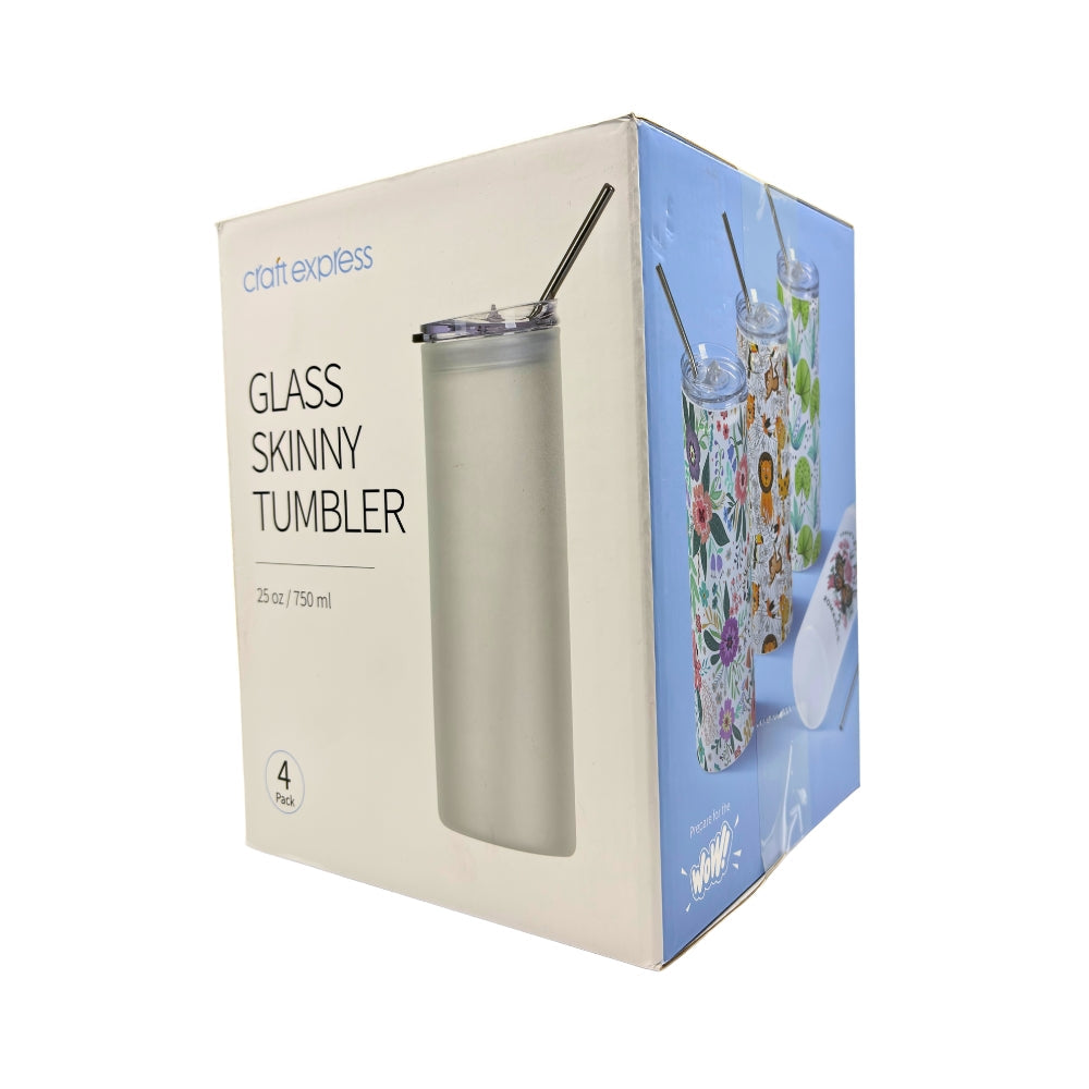 Craft Express - 4 Tumblers avec Paille - Transparent - 750 ml