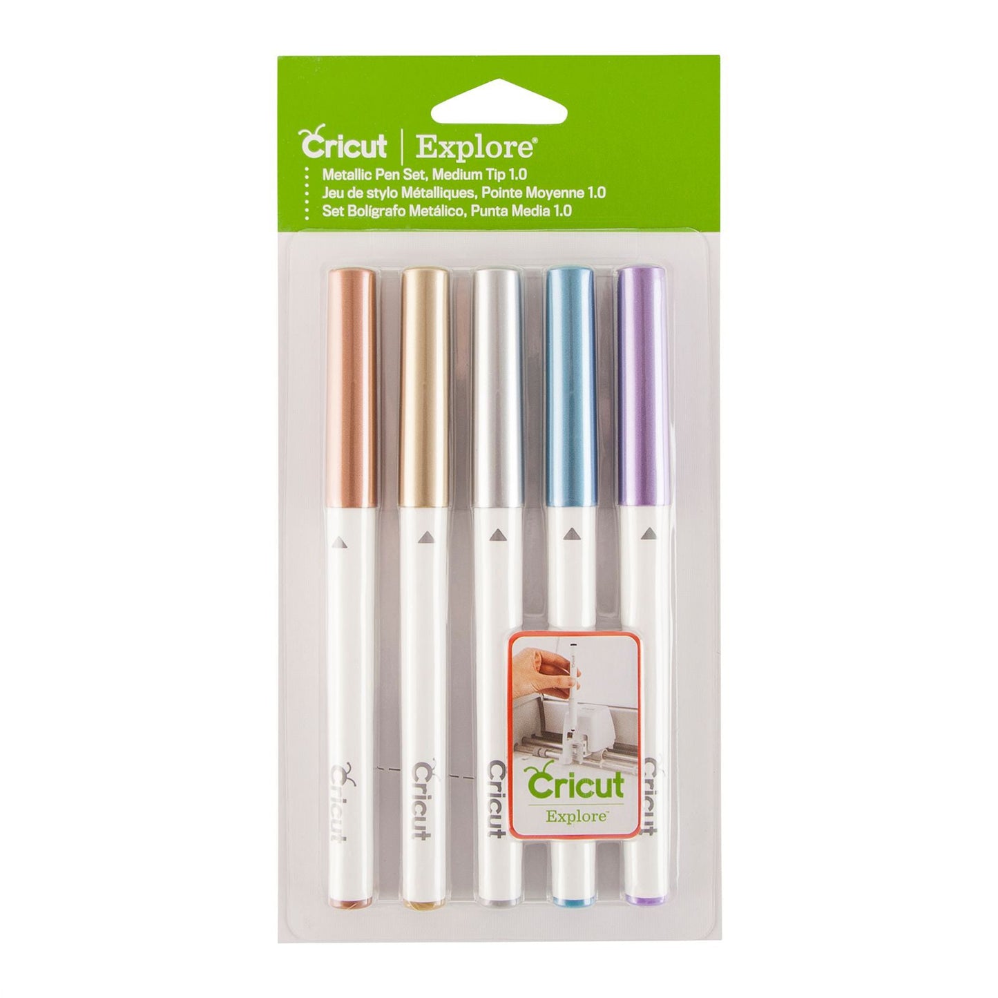 Cricut - Kit de 5 Stylos à Pointe Medium - Metallique