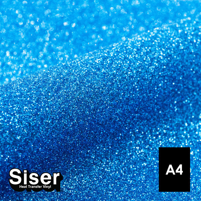 Siser - Glitter Flex - Feuille A4 Thermocollant - (G0011) Aqua Bleu Pailleté - 20 x 30 cm