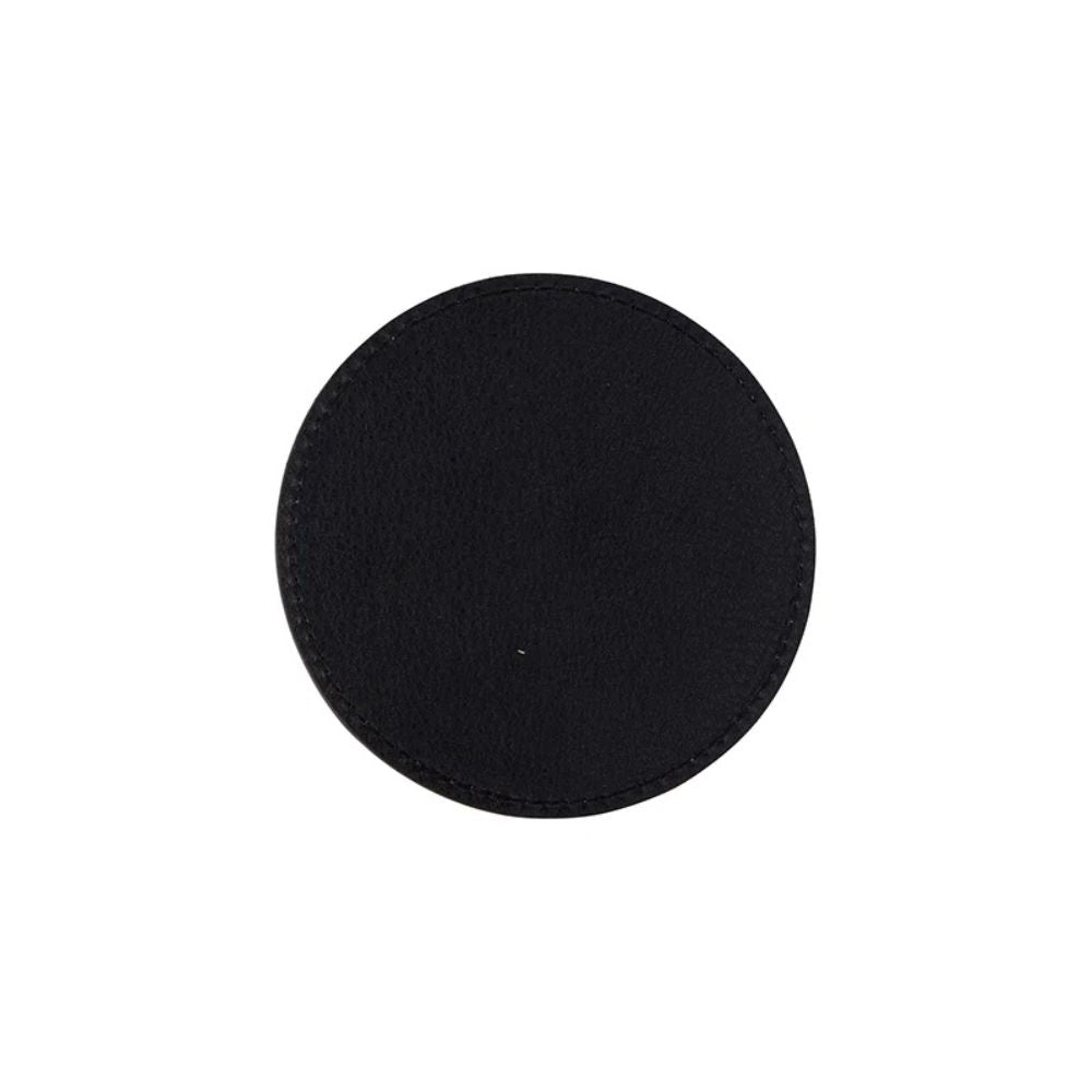 Craft Express - 4 Sous-verres Ronds pour sublimation et gravure - Silimicuir - Gris/Noir - 9,5 cm