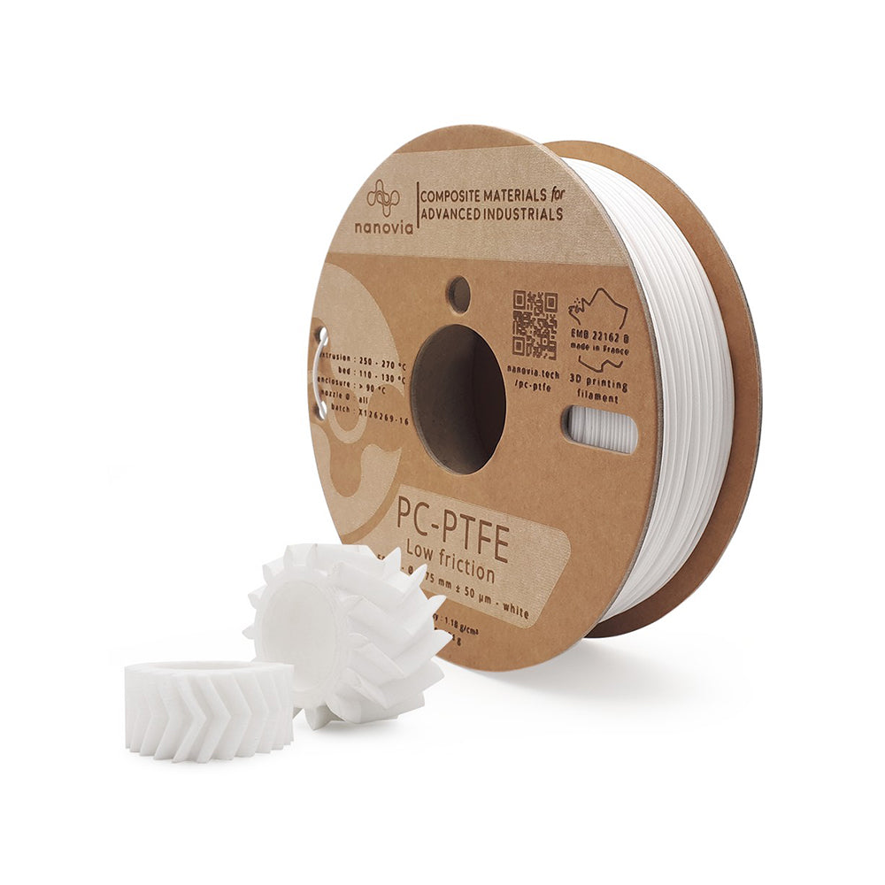 Nanovia - PC PTFE autolubrifiant - Blanc (white) - 1,75 mm - 500 g