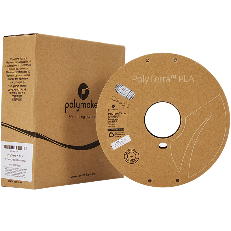 Polymaker - PolyTerra PLA - Blanc Marbre (Marble White) - 1.75 mm - 1 kg