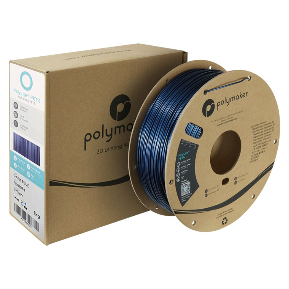 Polymaker - PolyLite PETG - Bleu Foncé (Dark Blue) - 1,75 mm - 1 kg