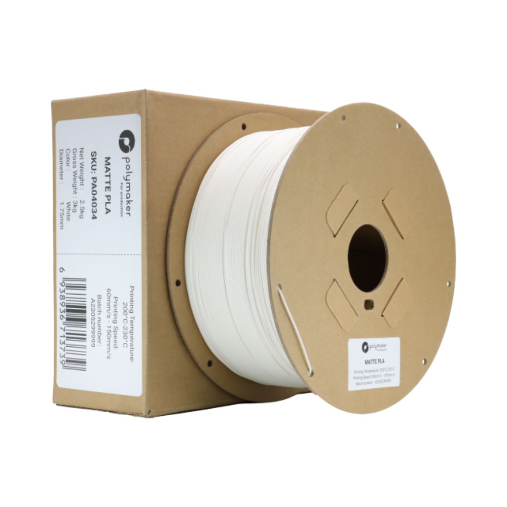 Polymaker - PolyTerra Matte PLA - Blanc (packaging