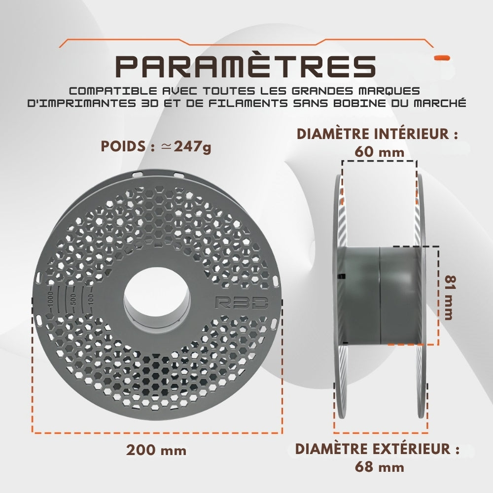 R3D - Lot de 16 MasterSpool Bobine Réutilisable Noir/Gris (Reusable Spool) ♻️ Consignées ?