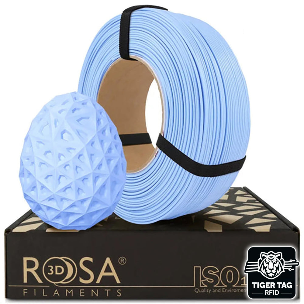 Rosa3D - PLA Pastel Macaron - Bleu (Blue) - 1,75 mm - 1 kg Refill avec RFID Tiger Tag avec RFID TigerTag