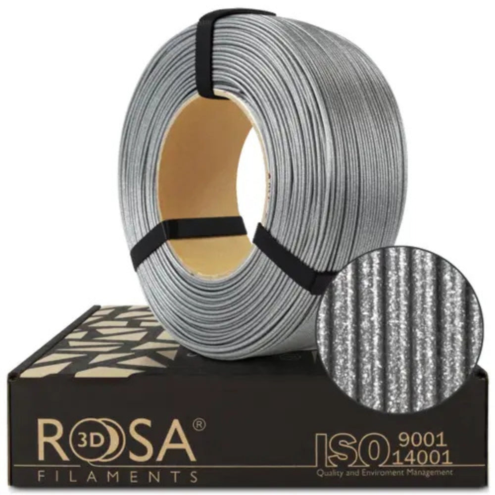 Rosa3D - PETG Standard HS - Argent Brillant (Glitter Silver) - 1,75 mm - 1 kg Refill