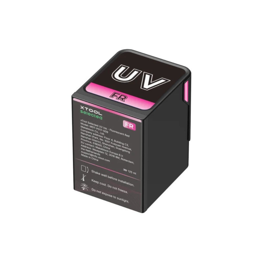 xTool - Encre Textile UV - Fluorescent Red 125ml