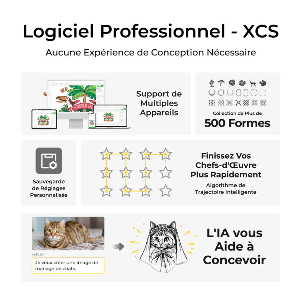 xTool - P2S - Découpeur Laser CO2 de Bureau Polyvalent et Intelligent - 55W
