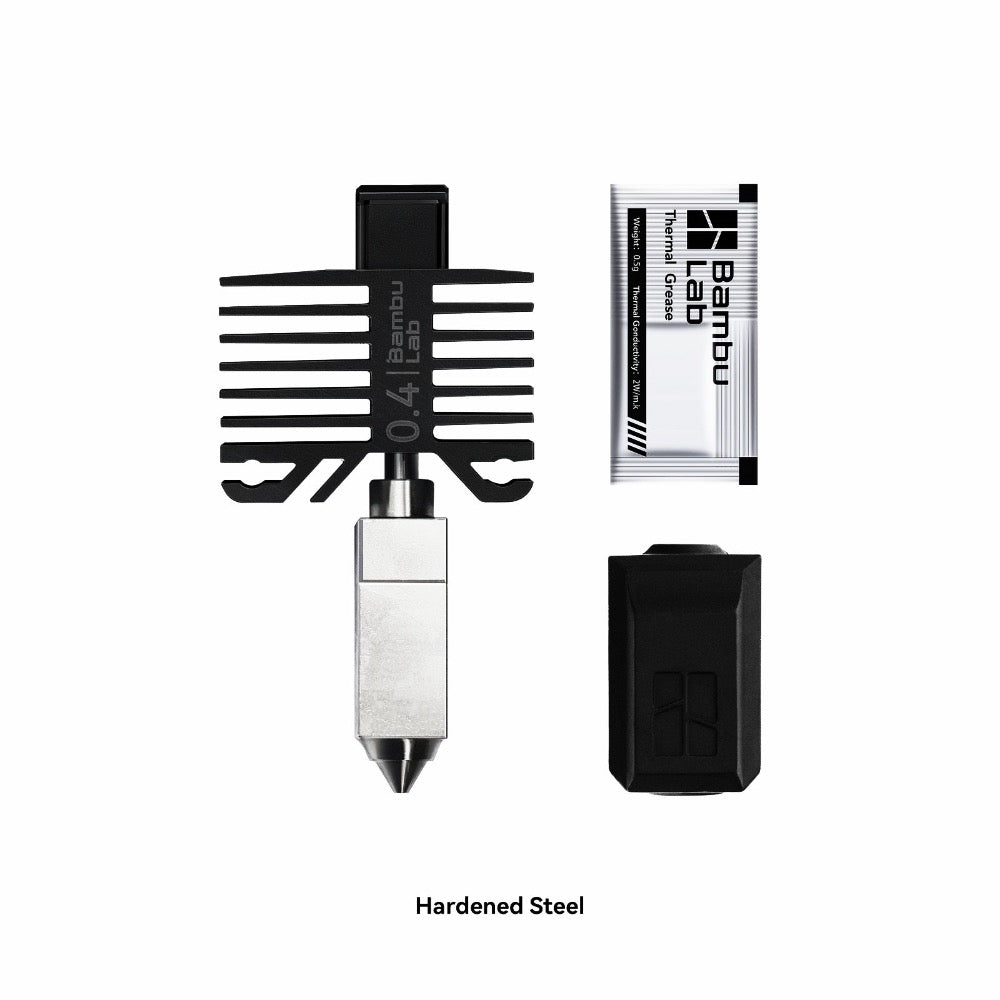 Bambu Lab - Série P1/série X1 - Tête d'Extrusion avec Buse Acier Trempé 0,4 mm (Hotend)