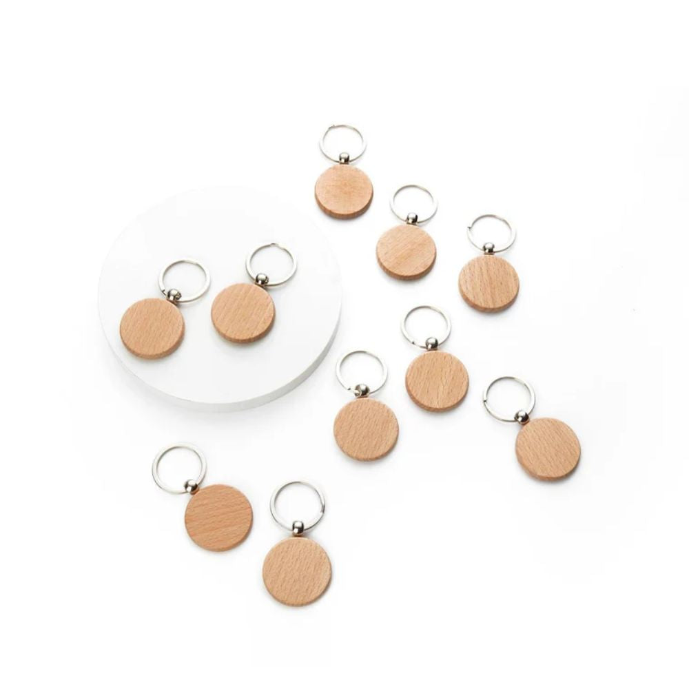 xTool - 10 Porte-clés rond - Bois pour gravure laser