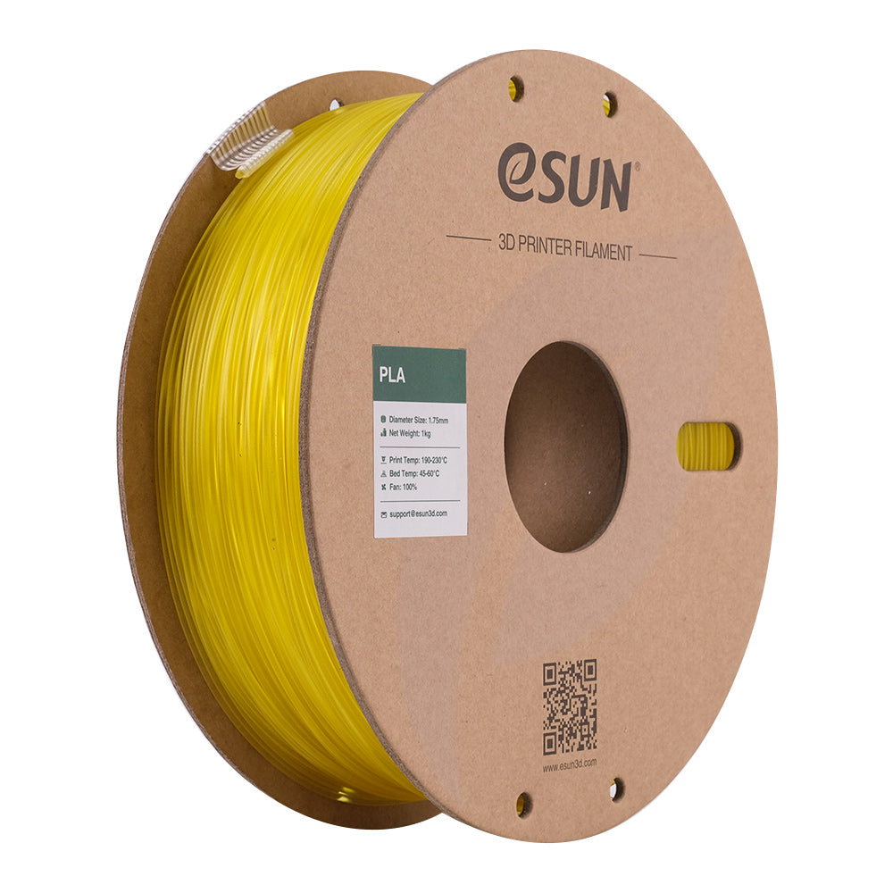 Bobine eSun de PLA Glass Lemon Yellow - 1 kg - Bobine en carton