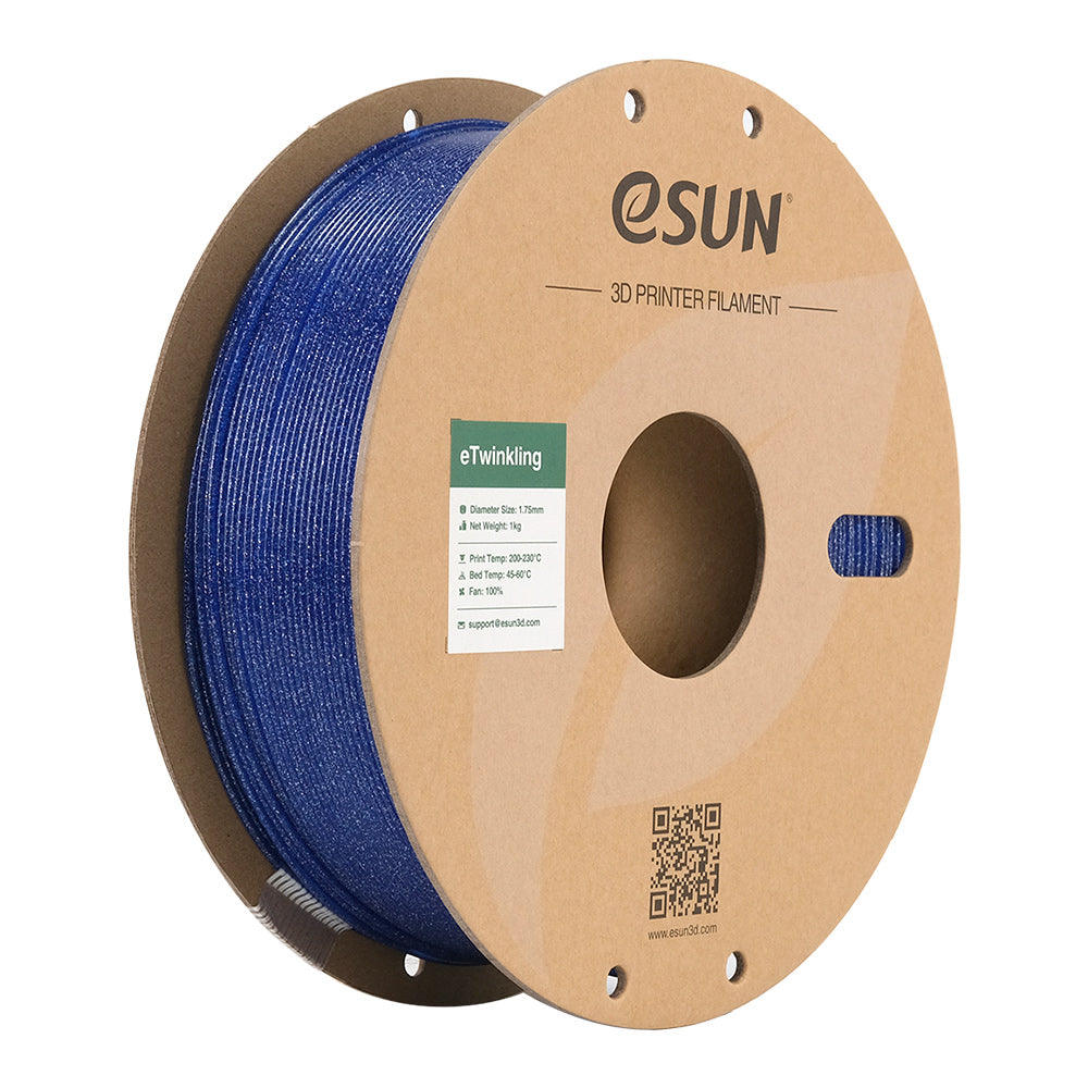 Bobine eSun de PLA eTwinkling Blue - 1 kg - Bobine en carton 
