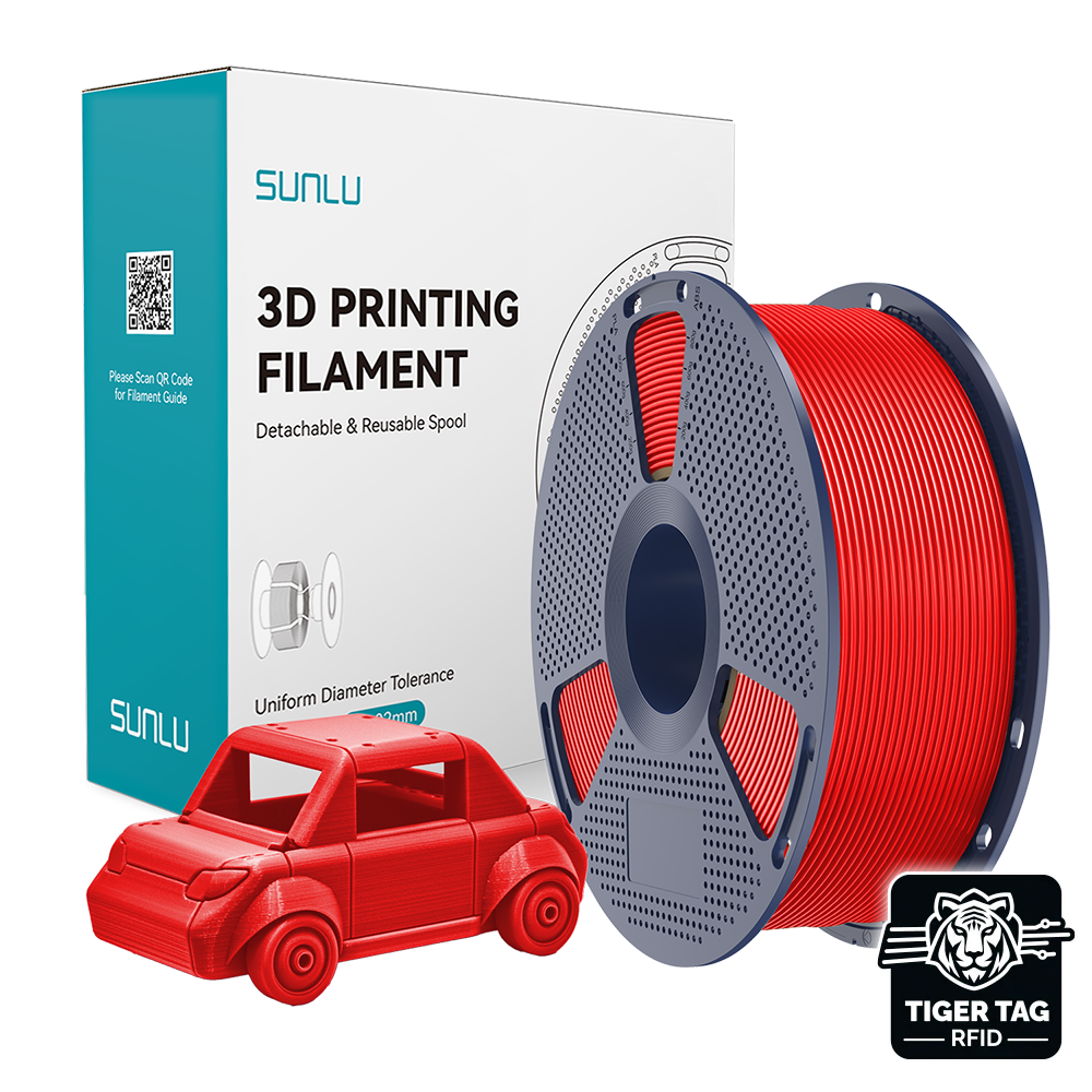 Sunlu - PETG - Rouge (Red) - 1,75 mm - 1 kg avec RFID TigerTag