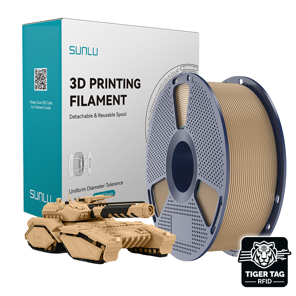 Sunlu - PLA - Chêne (Oak) - 1,75 mm - 1 kg avec RFID TigerTag