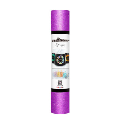 TeckWrapCraft - Glitter - Vinyle Adhésif Pailleté - Magenta - 1,5 m