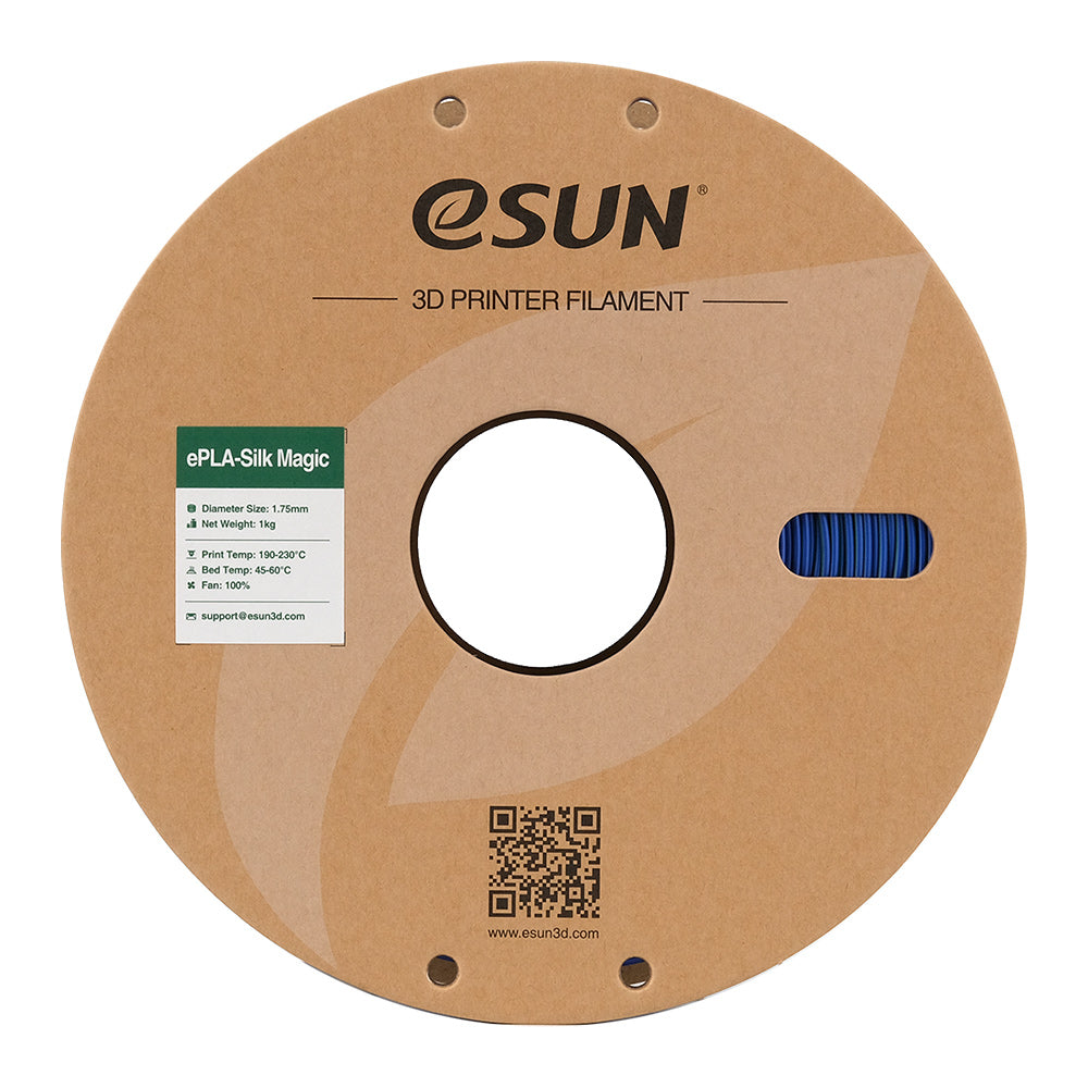 Bobine eSun de eSilk-PLA Magic Green Blue - 1 kg - Packaging