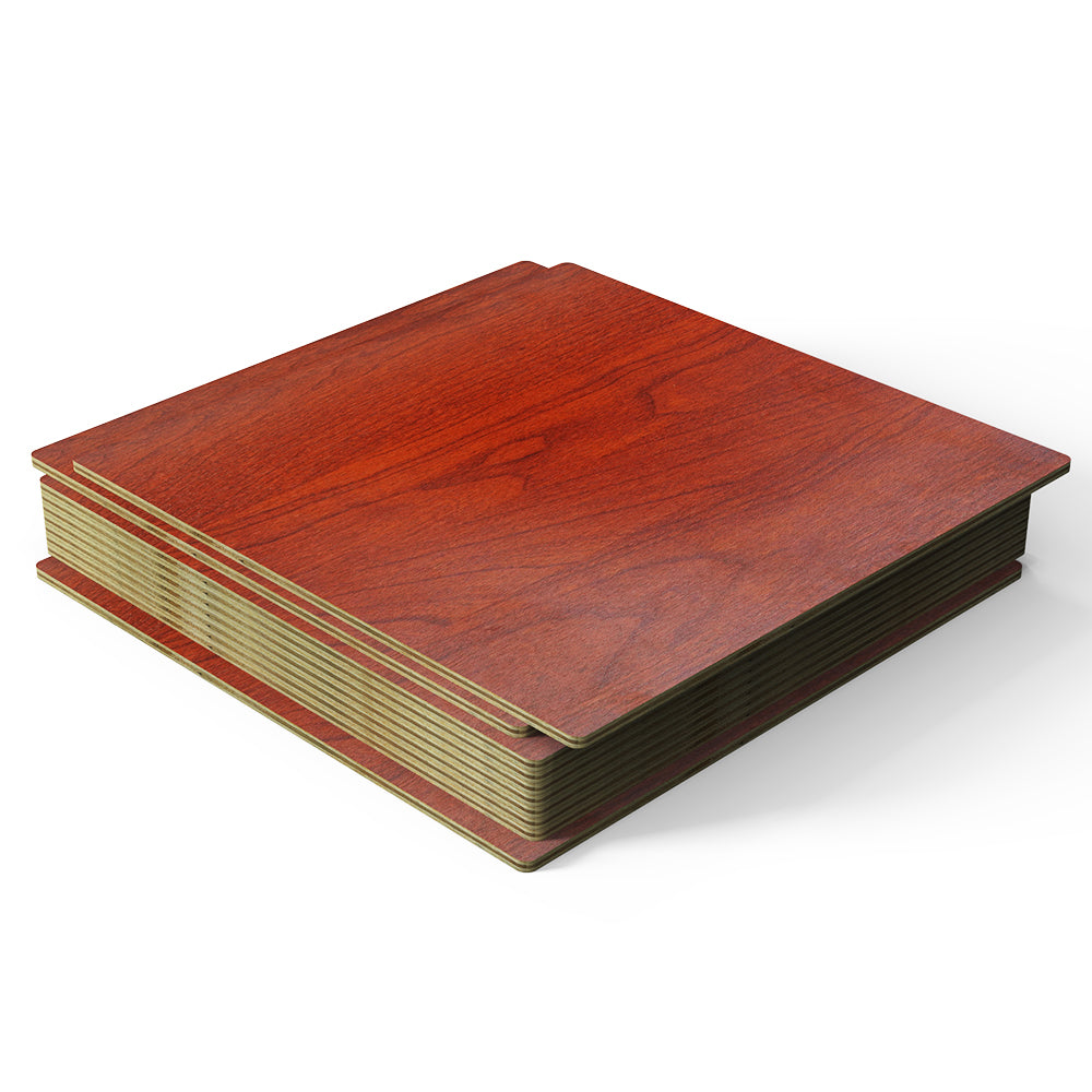 Creality - 6 Plaques de Contreplaqué Mélaminé Palissandre (Rosewood Plywood Sheets) - 30 x 30 cm - 5 mm
