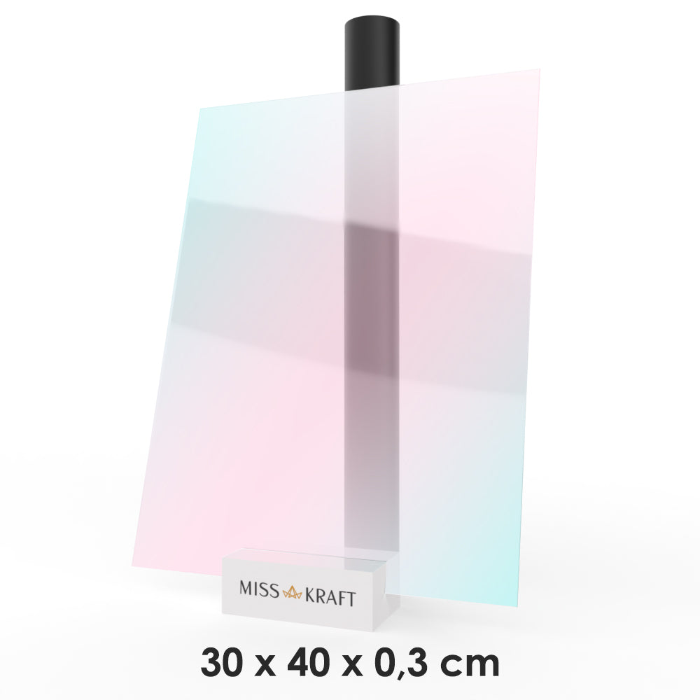 MissKraft - Plexiglass PMMA Acrylique -  Transparent Holographique - 30 x 40 cm - Ép. 3 mm