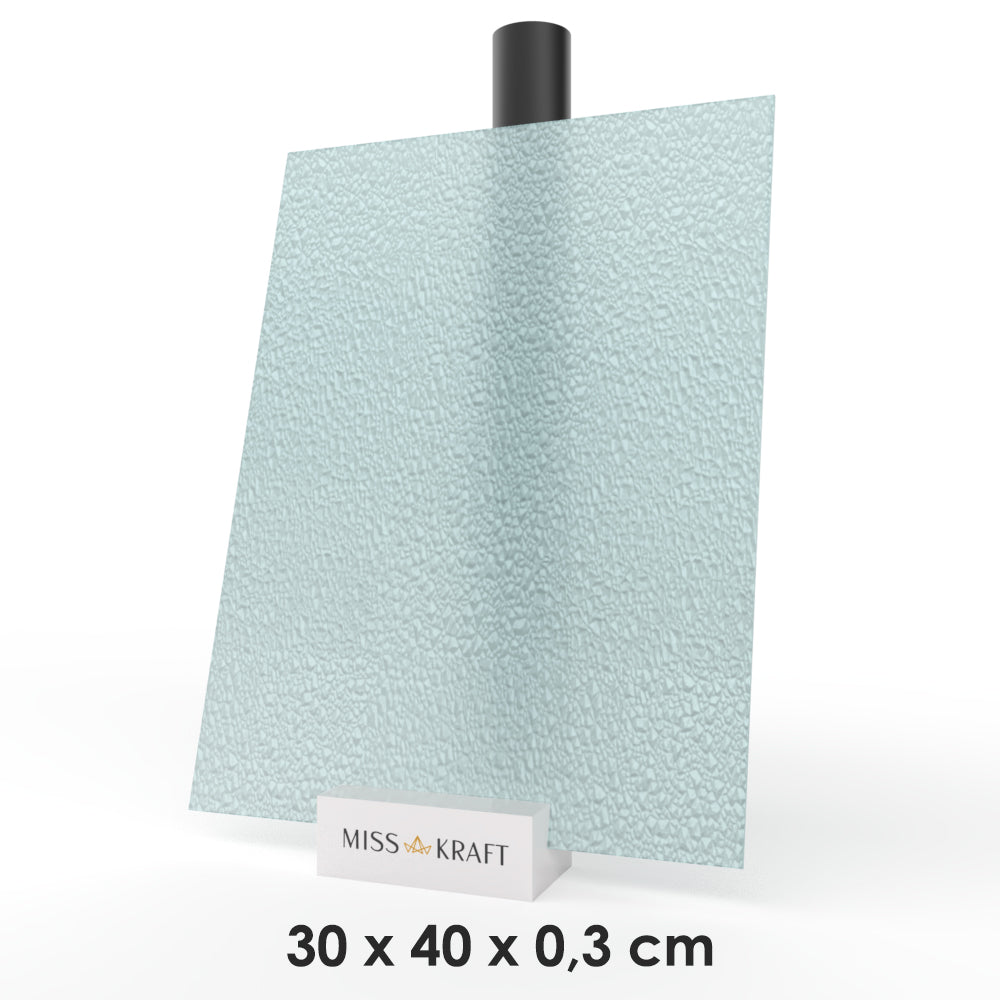 MissKraft - Plexiglass PMMA Acrylique - Transparent Texturé Bleu - 30 x 40 cm - Ep 3 mm