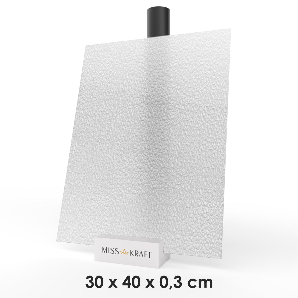 MissKraft - Plexiglass PMMA Acrylique - Transparent Texturé Clair - 30 x 40 cm - Ep 3 mm