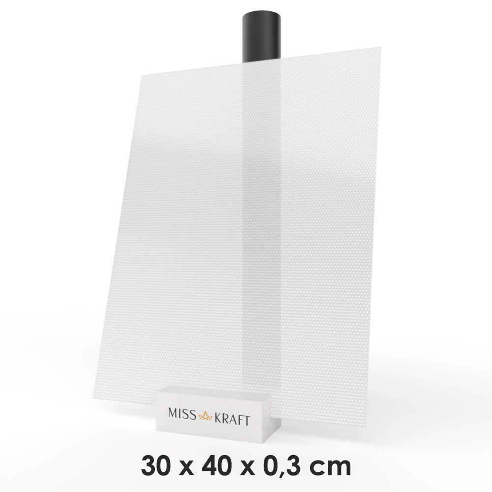 MissKraft - Plexiglass PMMA Acrylique - Transparent Texture Alvéolée - 30 x 40 cm - Ep 3 mm