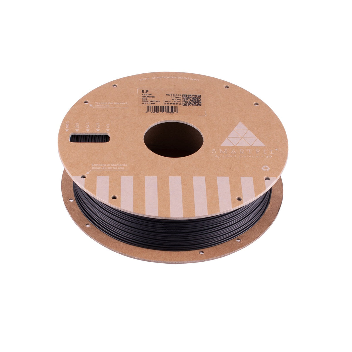 Smart Materials 3D - SmartFil PLA EP - Noir Pur (True Black) - 1,75mm - 750 g