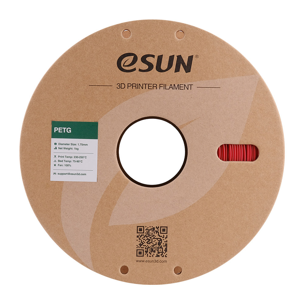 Bobine de PETG eSun Fire Engine Red - 1kg - Spool de côté