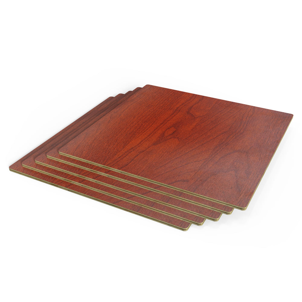 Creality - 6 Plaques de Contreplaqué Mélaminé Palissandre (Rosewood Plywood Sheets) - 30 x 30 cm - 5 mm