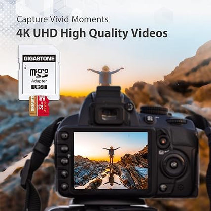 Gigastone - Carte microSD 32 Go SDHC 4K Caméra Pro avec adaptateur SD -  A2 U3 V30
