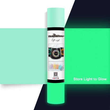 TeckWrapCraft - Glow in the Dark - Vinyle Adhésif Phosphorescent - Bleu Tiffany - 1,5 m