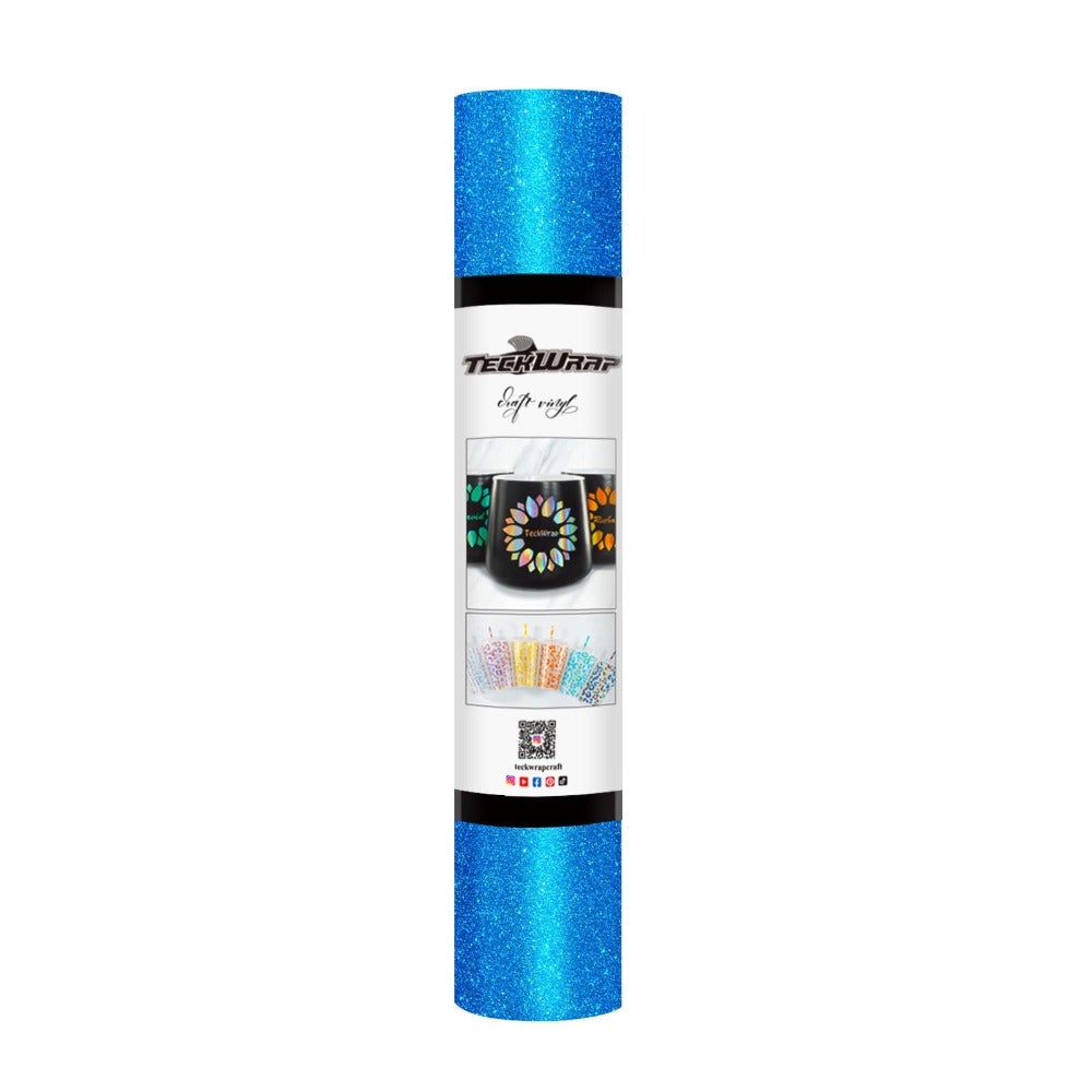 TeckWrapCraft - Glitter - Vinyle Adhésif Bright Blue 