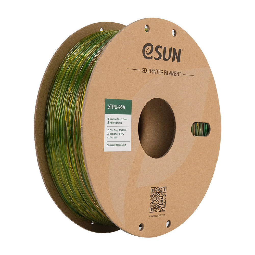 Bobine eSun de eTPU-95A Rainbow - 1 kg - Bobine en carton