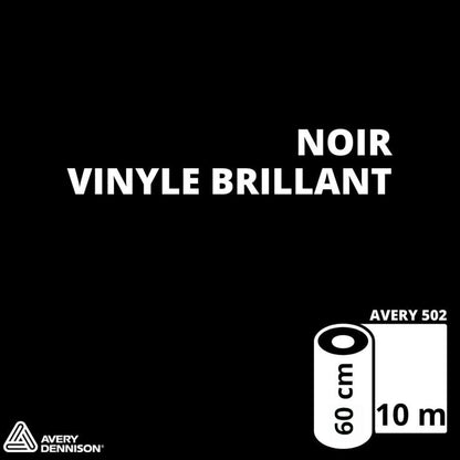 vinyle noir en 60 cm rouleau avery 500 brillant 