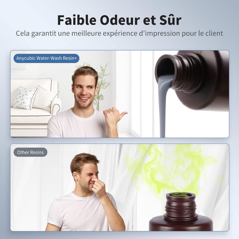 Anycubic - Water Washable Resin + - Gris (Grey) - 1 kg