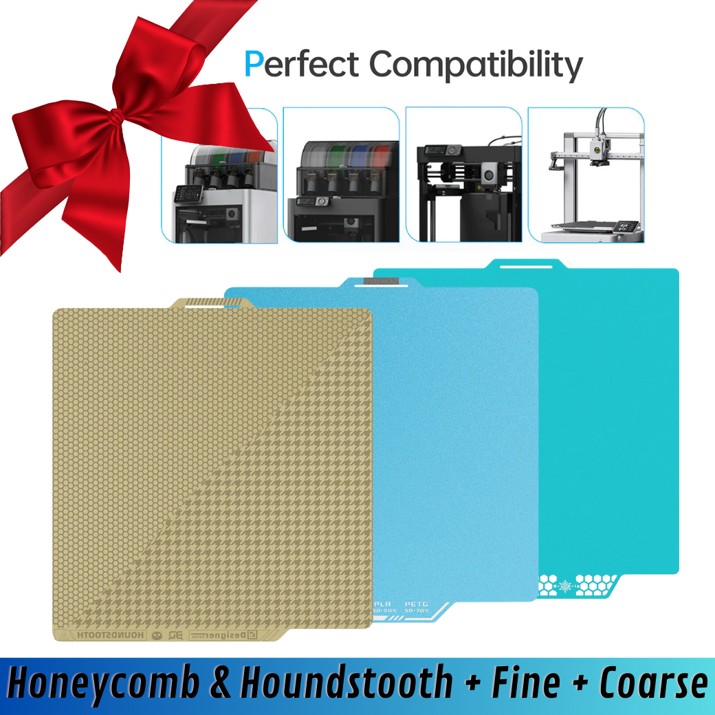 Biqu - Mega Pack Panda BuildPlate CryoGrip Pro (Fine & Coarse Texture) + Honeycomb & Houndstooth - B