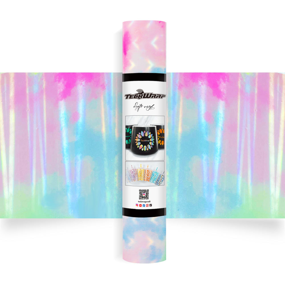 TeckWrapCraft  - Candy Color - Vinyle Adhésif - Nuage Holographique - 30 cm x 1,5 m