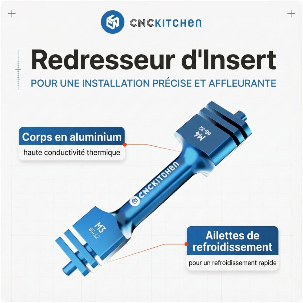 CNC Kitchen - Outil d’Insertion pour Inserts Filetés (Insert straightener) - M8/M10