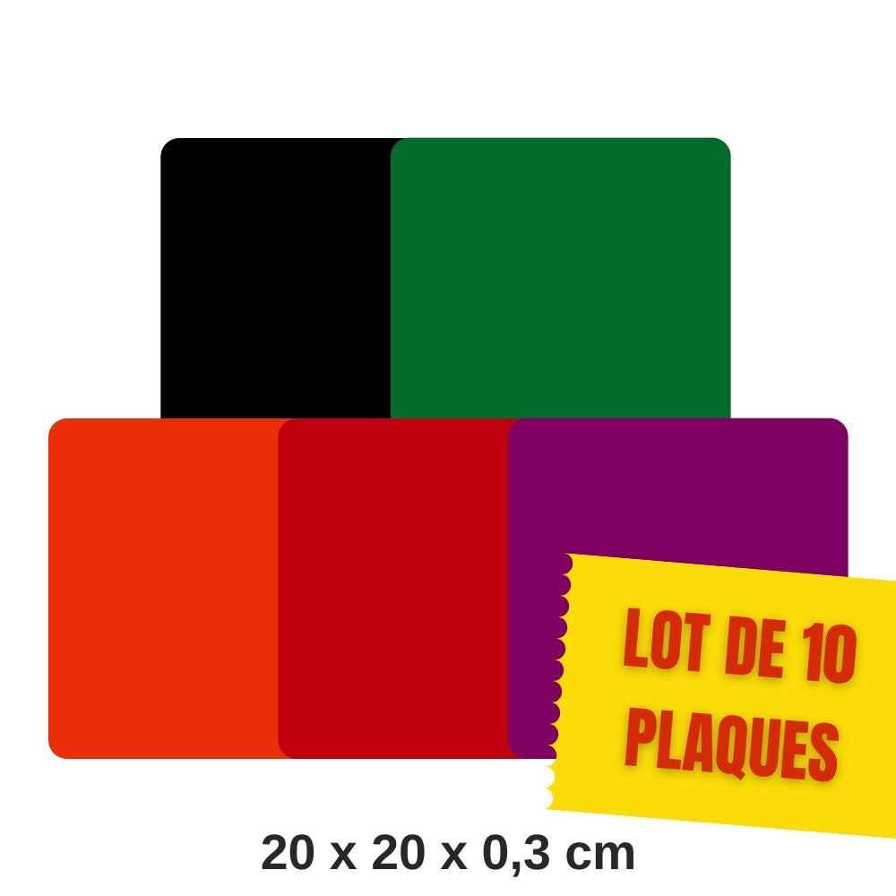 Creality - 10 Plaques Acryliques Opaques (Opaque Acrylic Sheets) - 20 x 20 cm - 3 mm