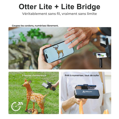 Creality - CR-Scan Otter Lite avec Poignée Lite Bridge - Sans Fil et Illimité