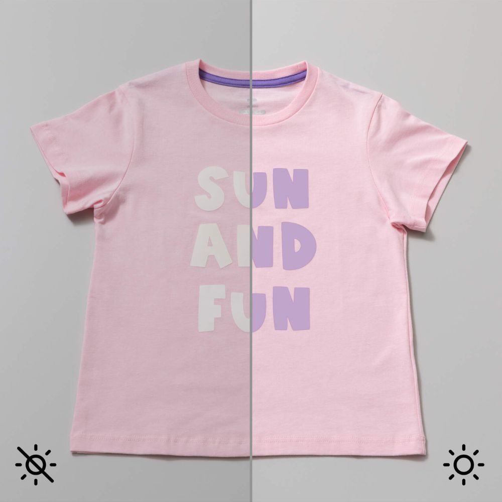 T-shirt Thermocollant UV - Blanc/Violet