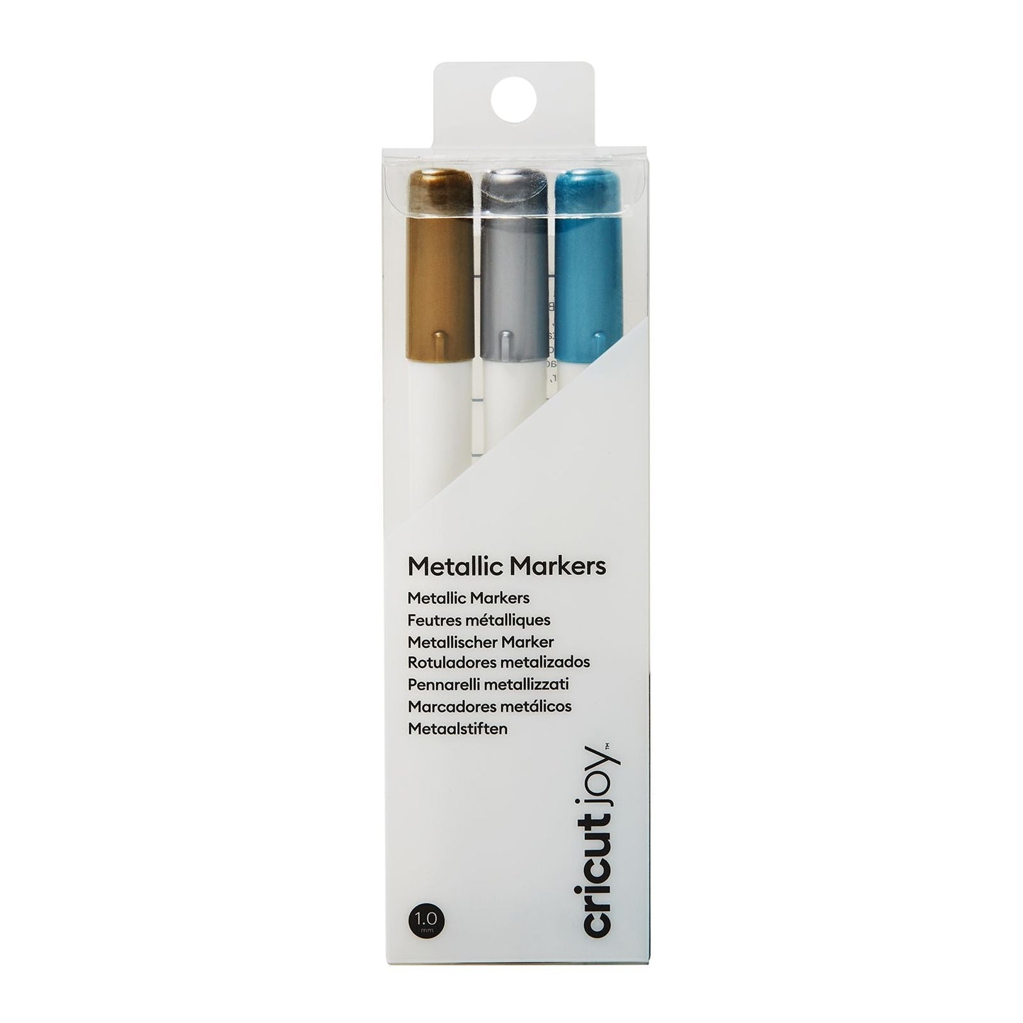 Cricut -  Joy - Lot de Stylos Pailletés Or/Argent/Bleu (1mm)