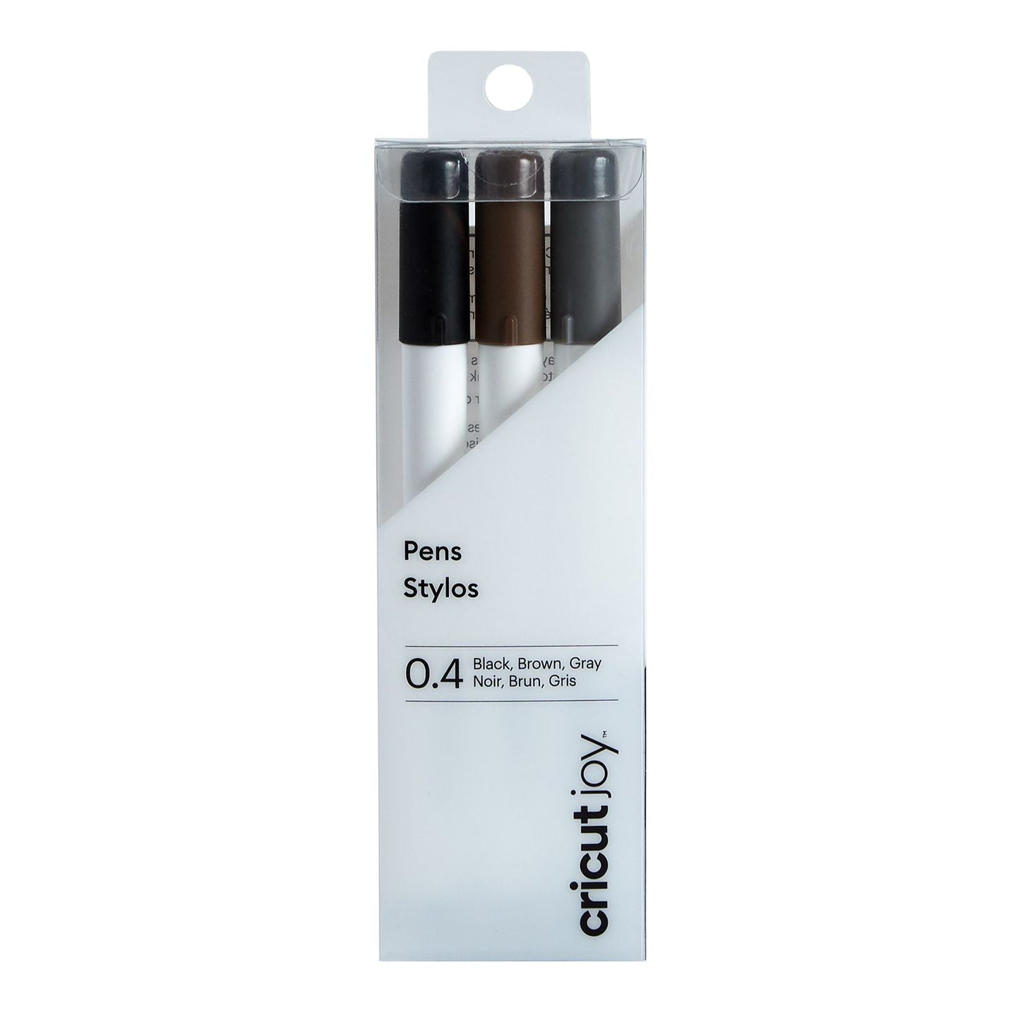Cricut -  Joy - Lot de Stylos à Pointe Fine Noir/Marron/Gris (0.4mm)