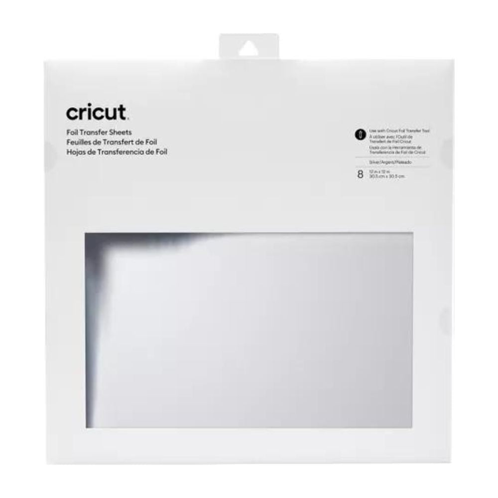 Cricut - Maker/Explore - Feuilles de transfert Foil - Argent (Silver) - 30 x 30 cm - 8 pièces