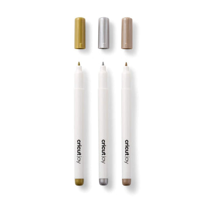 Cricut - Joy - Marqueurs métalliques permanents - Or/Argent/Cuivre (Gold/Silver/Copper) - 3 pièces