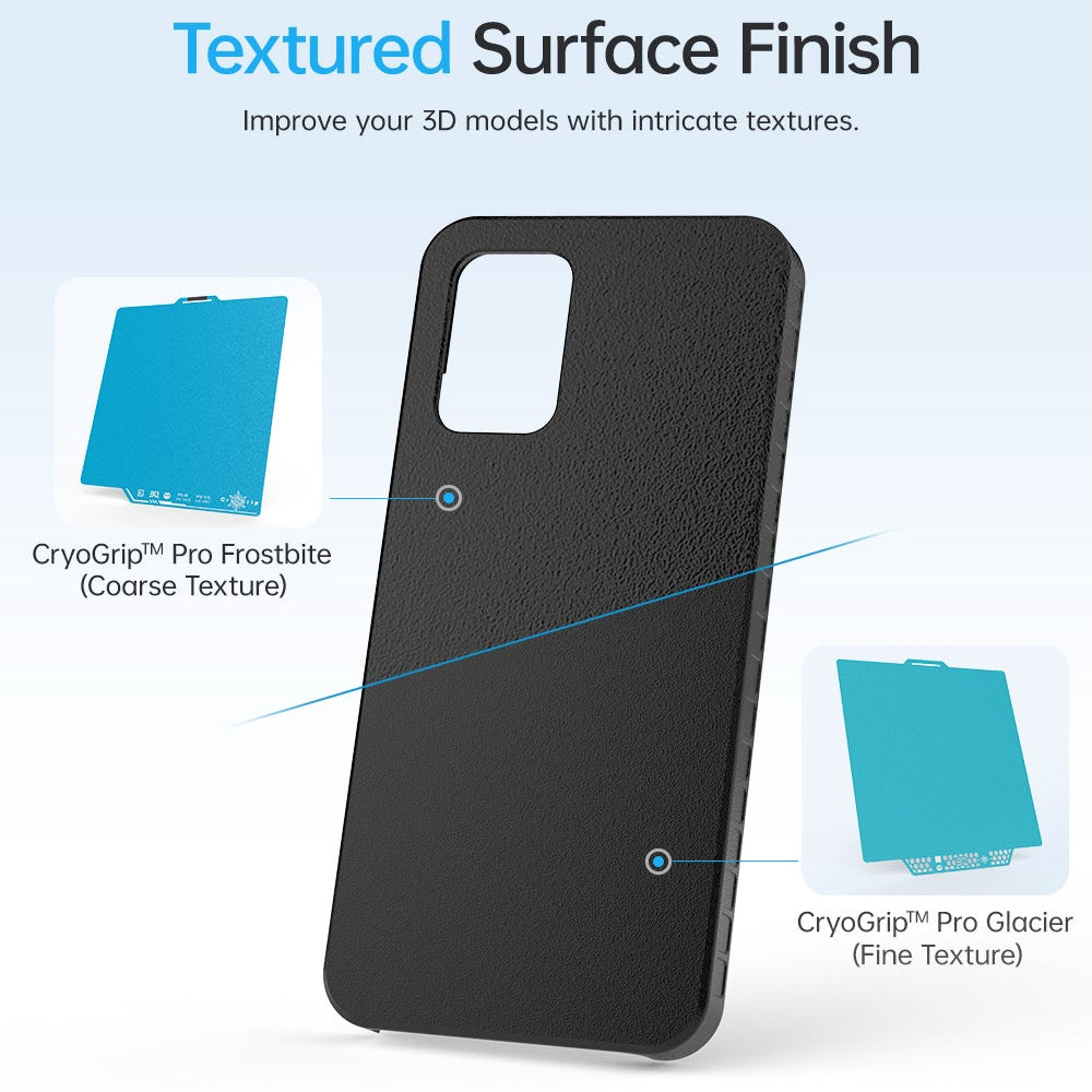 BIQU - Plateau d'impression CryoGrip Pro pour bambu lab A1 Mini - Bleu glacé lisse (Glacier Fine Textures) - 184 x 184 mm