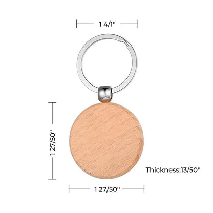 xTool - 10 Porte-clés rond - Bois - 2,5 cm