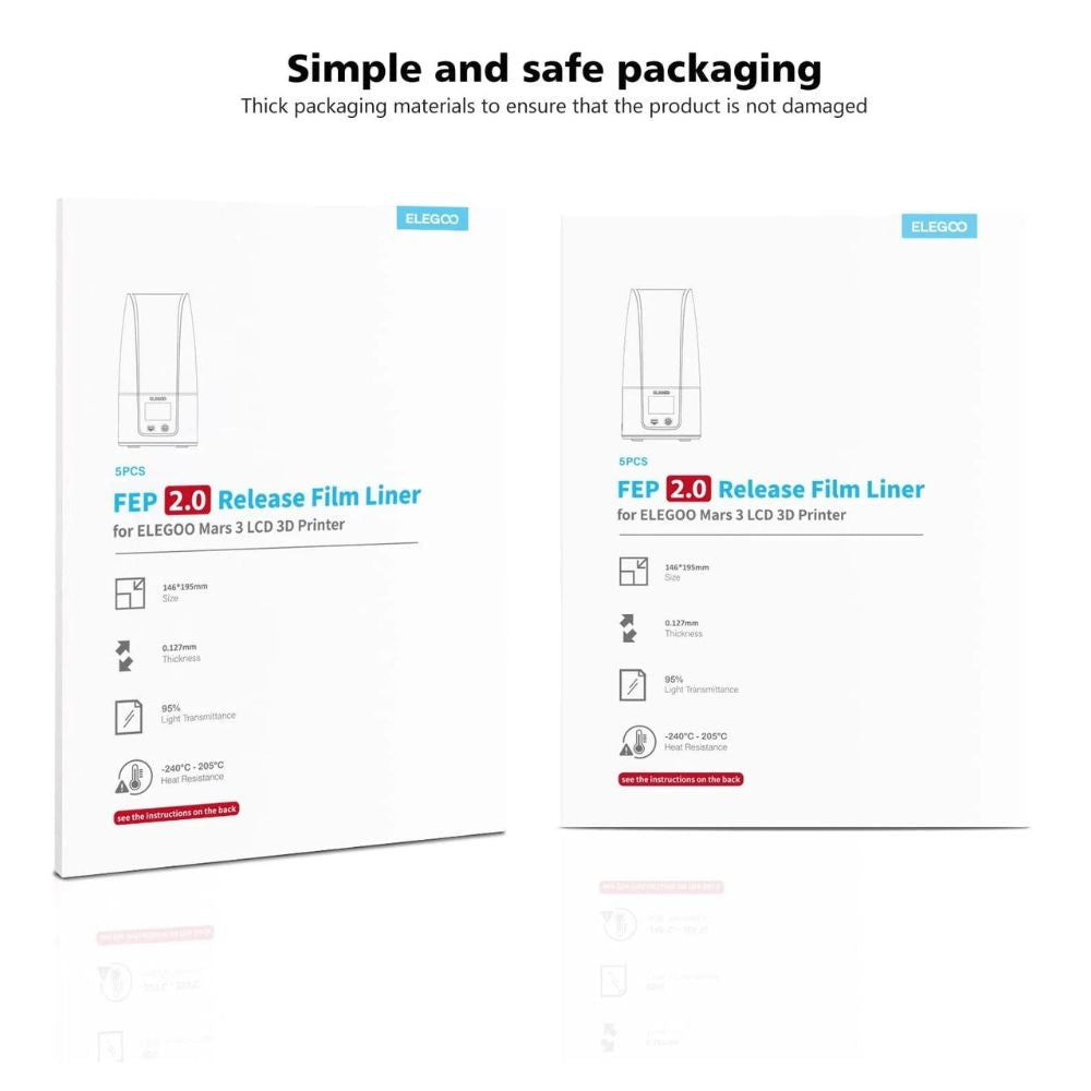 Elegoo - Mars 3/Mars 3 Pro - Films PFA 5 pièces (FEP 2.0)