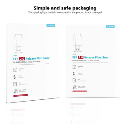 Elegoo - Mars 3/Mars 3 Pro - Films PFA 5 pièces (FEP 2.0)