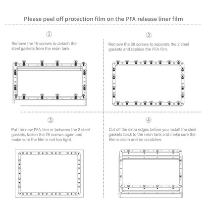 Elegoo - Saturn 2/3/4/4 Ultra 12K/4 Ultra 16K - Film PFA 100μm - 5 pièces